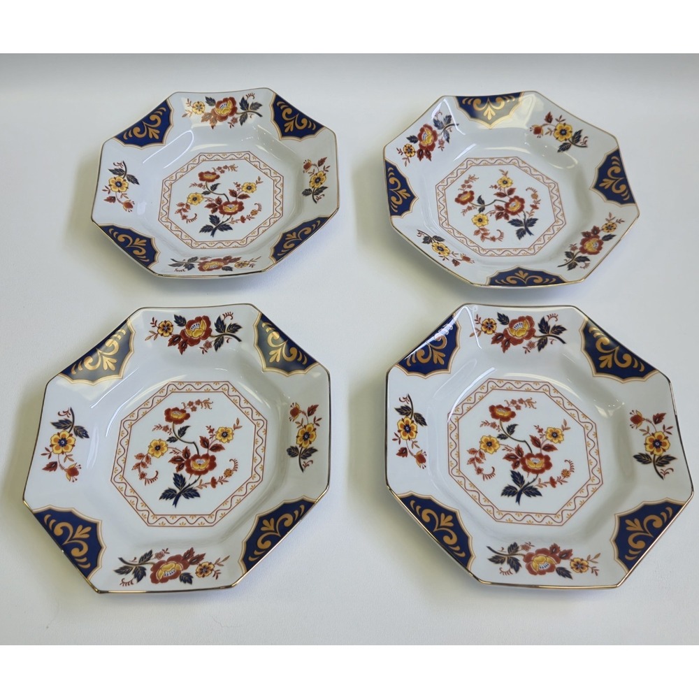 Mikasa Far East China Village Serving Bowls Set of 4 Octagon 8.5in L6104 Vintage